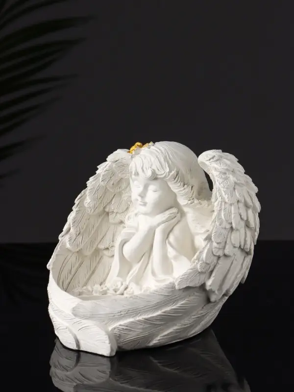 Набор фигурок на подставке &laquo;Ангелы&raquo;, 5 шт., гипс, 23.5&times;13&times;12 см, белый
