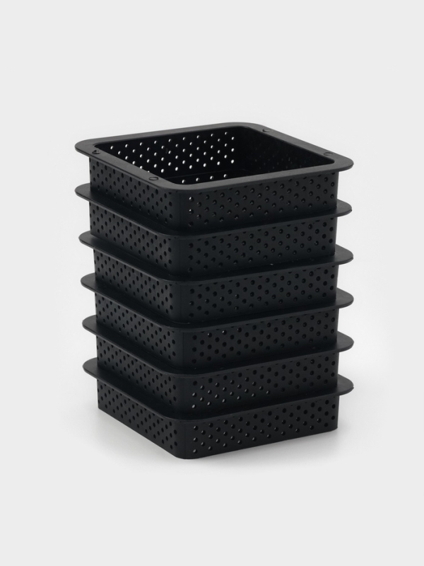 Формы для выпечки перфорированные Доляна «Квадрат», набор 6 шт, пластик, 8×2 см, чёрные Формы для выпечки перфорированные Доляна «Квадрат», набор 6 шт, пластик, 8×2 см, чёрные