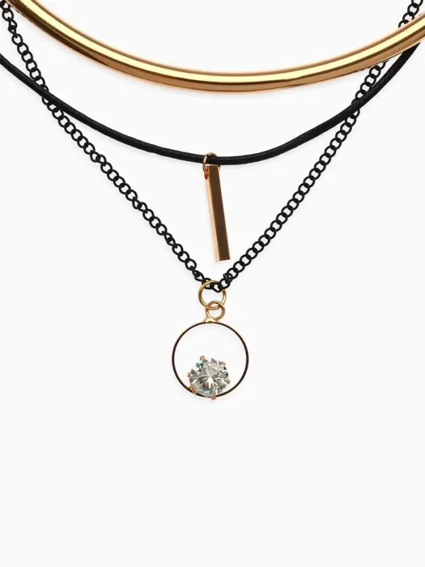 Кулон &laquo;Эксклюзив&raquo;, кольцо, белый в золоте, 42 см