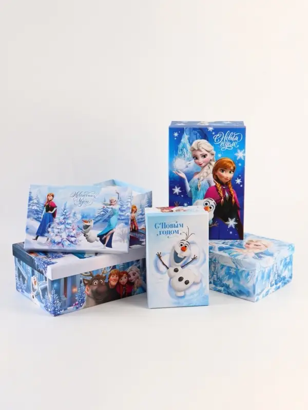 Набор коробок 5 в 1 Набор коробок 5 в 1 "С Новым Годом", Холодное сердце, 32,5 х 20 х 12,5 - 22 х 14 х 8,5 см