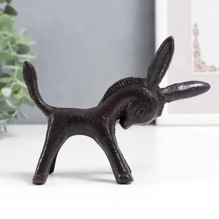 Фигурка чугун, подставка для колец &laquo;Ослик&raquo;, 10&times;4&times;12.5 см