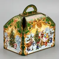 Подарочная новогодняя коробка «ЧУДО ТРОЙКА в золоте» Ларец малый, 18.5×12.5×19 см Подарочная новогодняя коробка «ЧУДО ТРОЙКА в золоте» Ларец малый, 18.5×12.5×19 см