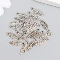 Подвеска "Перо", цвет серебро 5х15 мм Подвеска "Перо", цвет серебро 5х15 мм