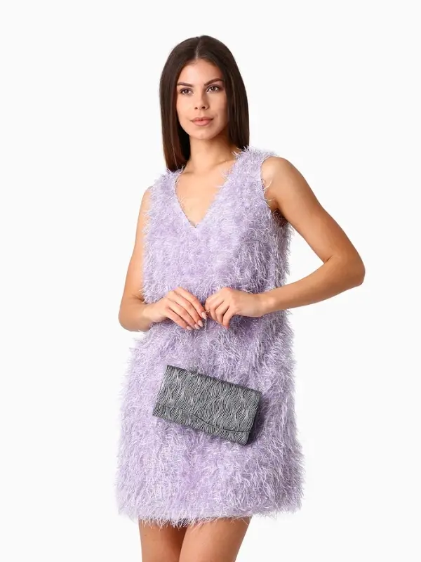 Сумка-клатч женская вечерняя на магните, на длинной цепочке, чёрная/белая