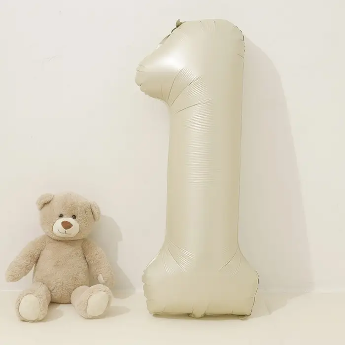 Шар фольгированный 40 Шар фольгированный 40" Цифра 1, цвет взбитые сливки