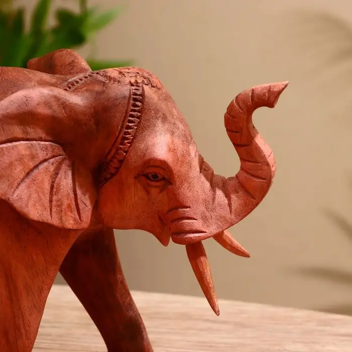 Сувенир дерево "Слон" резной коричневый цвет 20х30х12 см