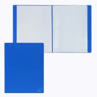 Папка с 100 вкладышами А4, корешок 40 мм, 700 мкм, Calligrata, текстура &laquo;песок&raquo;, синяя