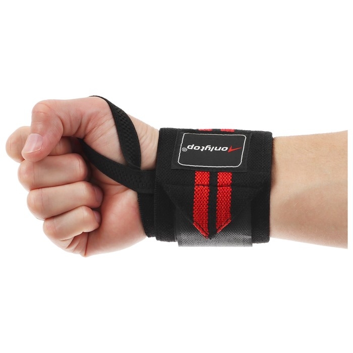 Бинты для фиксации запястья ONLYTOP, цвет черный/красный Бинты для фиксации запястья ONLYTOP, цвет черный/красный