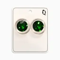 Серьги &laquo;Кристалл&raquo;, круг, прозрачно-зелёные