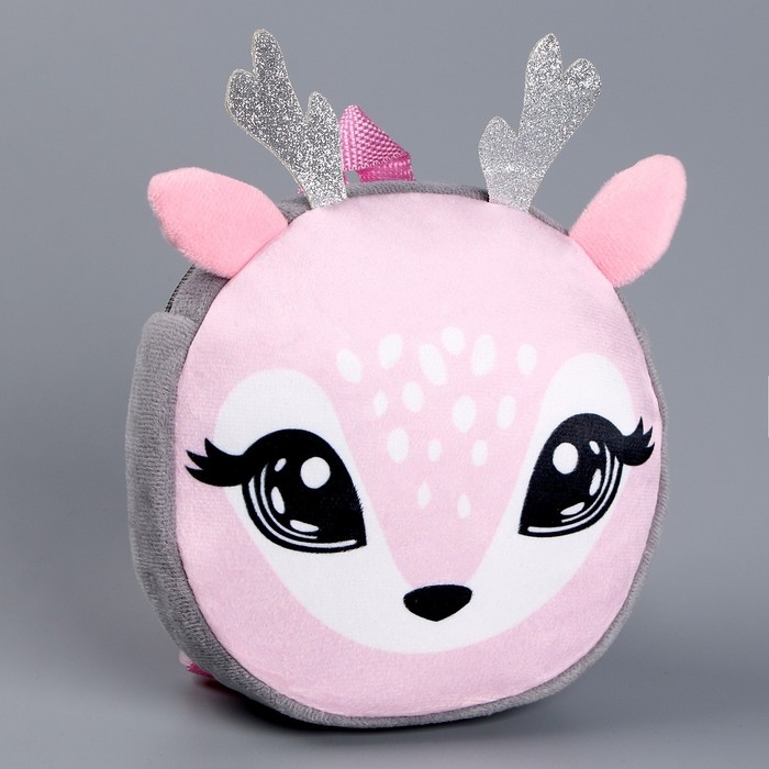 Рюкзак детский плюшевый, круглый «Оленёнок», 18 × 18 см Рюкзак детский плюшевый, круглый «Оленёнок», 18 × 18 см