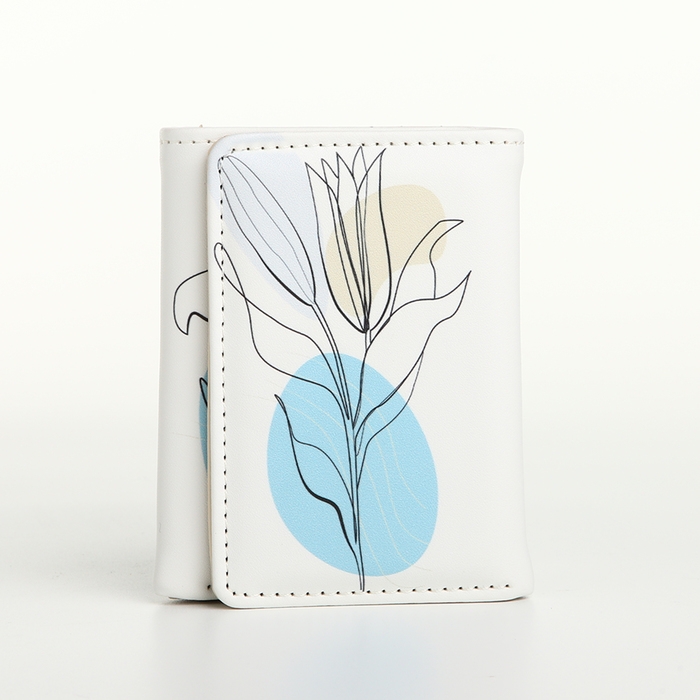 Кошелёк женский на кнопке, цвет белый Кошелёк женский на кнопке, цвет белый