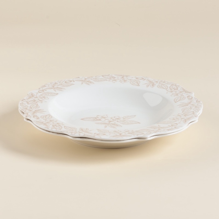 Тарелки глубокие SL Home «Аманде», d=23 см, 300 мл, набор 2 шт, фарфор, белые Тарелки глубокие SL Home «Аманде», d=23 см, 300 мл, набор 2 шт, фарфор, белые