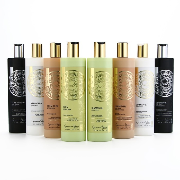 Шампунь для волос, увлажнение, питание, насыщение и защита от повреждений, 410 мл, BASIC LINE by URAL LAB