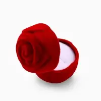 Футляр под кольцо, серёжки &laquo;Роза&raquo;, без листьев, бархатный, 4.5&times;3.5 см, красный