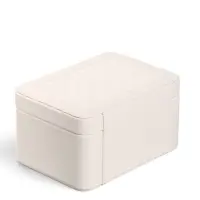 Шкатулка кожзам для украшений, 2 ящика "Волны" белая 22х18х13,5 см