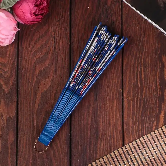 Веер складной h=21 см &laquo;Павлин&raquo;, МИКС