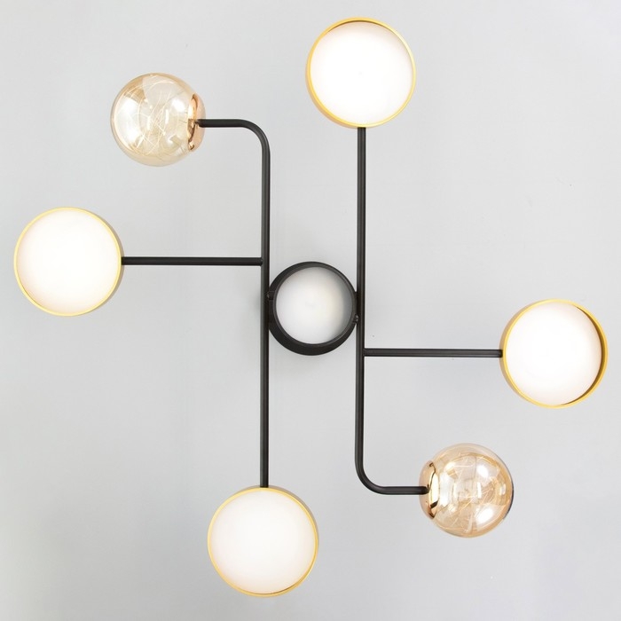 Люстра 1851/7 LED 72Вт 3000-6000К черно-золотой 79х77х43 см BayerLux