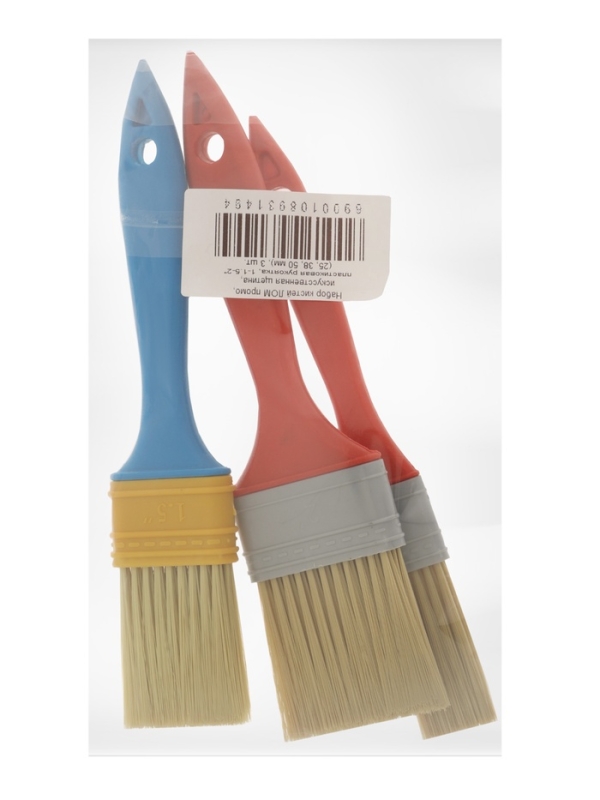 Набор кистей ЛОМ промо, искусственная щетина, пластик. рук, 1-1.5-2 Набор кистей ЛОМ промо, искусственная щетина, пластик. рук, 1-1.5-2" (25, 38, 50 мм), 3 шт.