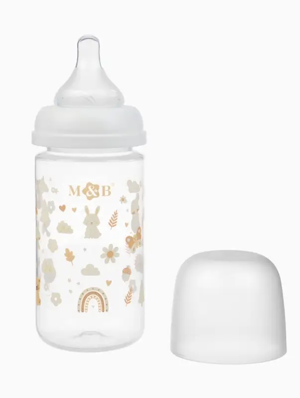 Бутылочка для кормления M&B, ШГ &Oslash;50 мм, +3мес., 260 мл., набор 2 шт. в кор.