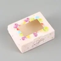 Коробка подарочная складная &laquo;Подарок&raquo;, 10&times;8&times;3.5 см, с окном