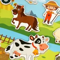 Пазлы для малышей "Ферма" цветные липучки Пазлы для малышей "Ферма" цветные липучки