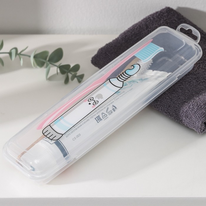 Футляр для зубной щётки и пасты «Друзья», 24×7 см, цвет прозрачный Футляр для зубной щётки и пасты «Друзья», 24×7 см, цвет прозрачный