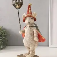 Фигурка - подсвечник полистоун &laquo;Мышонок-волшебник&raquo;, 16&times;18.5&times;32 см