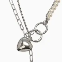Бодичейн женская &laquo;Сердце на цепочке&raquo;, с бусинами, 135 см, белый в серебре