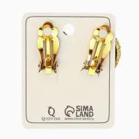 Серьги клипсы для ушей QF &laquo;Круг в рубчик&raquo;, цвет чернёное золото