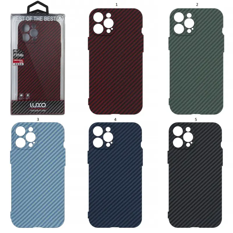 Чехол iPh 12 Pro Max Luxo Carbon Matte