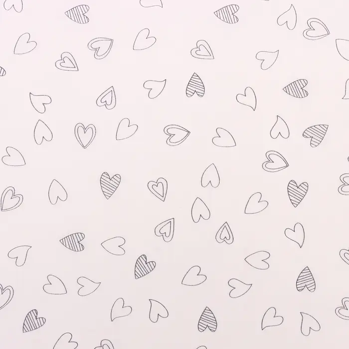 Бумага упаковочная тишью, «Сердечки», 50 см × 70 см 17 грамм, розовая