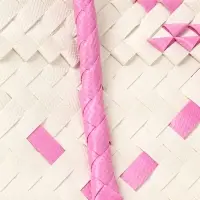 Сумка плетёная на застёжке &laquo;Девочка с букетом&raquo;, 40&times;10&times;55 см, пластик, бело-розовая