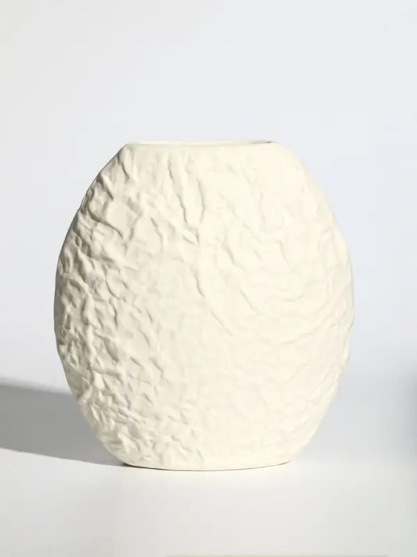 Ваза керамика настольная "Блейз" луна, 18х16х4 см, белый