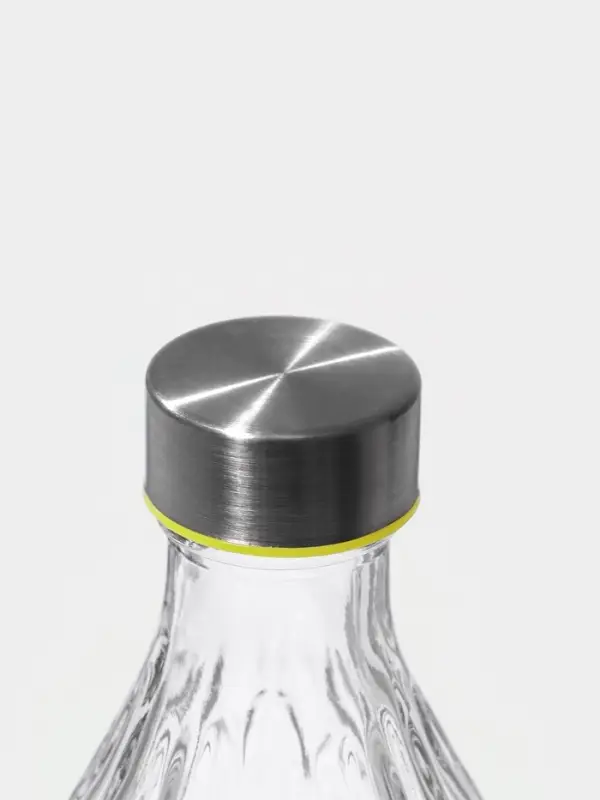 Бутыль для соусов и масла &laquo;Ромб&raquo;, 1 л, 9.5&times;25.5 см, с металлической крышкой, стекло