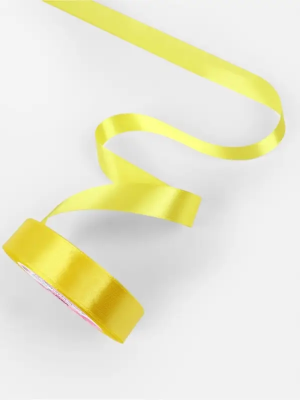 Лента атласная, 20 мм, 23&plusmn;1 м, жёлтая №15