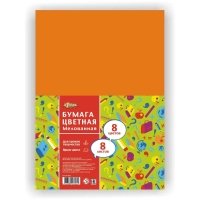 Бумага цветная 8л.8цв.А4 мелован Отличник