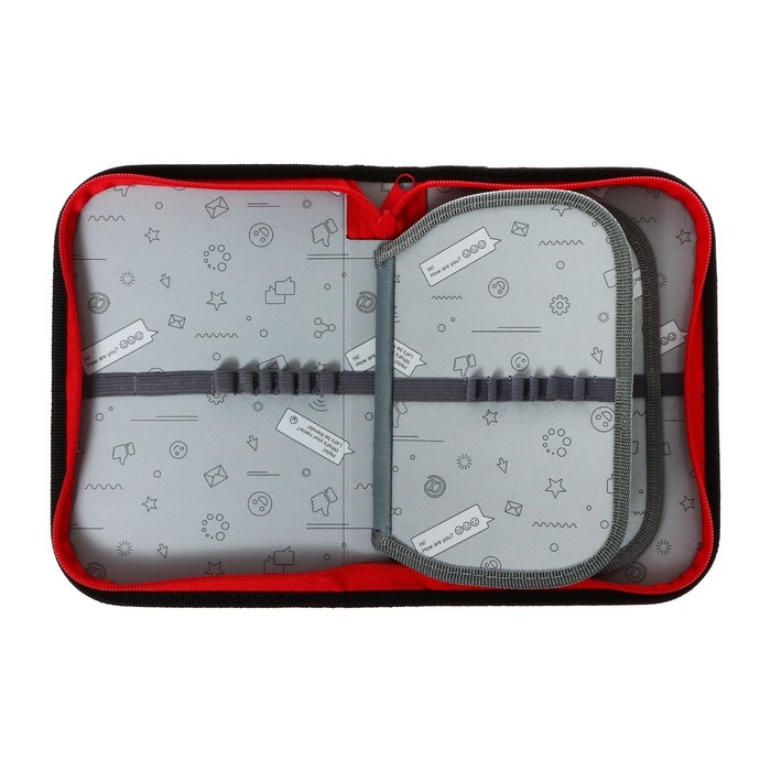 Пенал 3 секции, вкладка внутри, 140 х 210 х 40 мм, тканевый, Calligrata TOP Block Пенал 3 секции, вкладка внутри, 140 х 210 х 40 мм, тканевый, Calligrata TOP Block "Кеды"