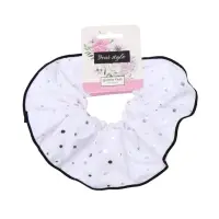 Резинка для волос "Орбита гранд" блеск, 14 см, белый