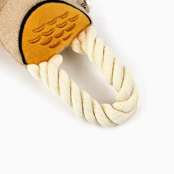 Игрушка для собак с канатом «Сова», 20 х 15 см, бежевый Игрушка для собак с канатом «Сова», 20 х 15 см, бежевый