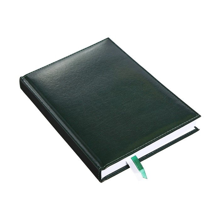 Ежедневник недатированный A5 160 листов Attomex.Visa, твёрдая обложка из искусственной кожи с поролоном, блок 70 г/м2, зелёный