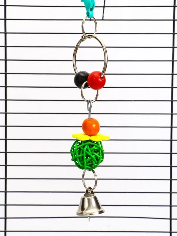 Игрушка для птиц &laquo;Шарики&raquo;, 18&times;4.5 см, с колокольчиками, цвет МИКС