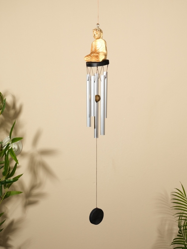 Музыка ветра "Будда" дерево, алюминий 9х7х70 см