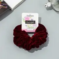 Резинка для волос «Орбита», джемма бархат, 10 см, бордовая