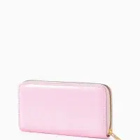 Кошелёк женский на молнии, 20&times;2&times;10 см, лаковый, розовый