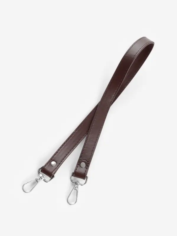 Ручка для сумки, с карабинами, 60&plusmn;1&times;2 см, коричневая