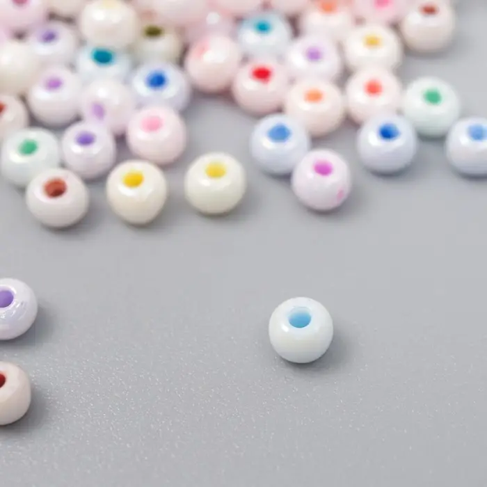 Бисер стекло 8/0  Бисер стекло 8/0 "Цветная серединка. Радуга" 10 гр