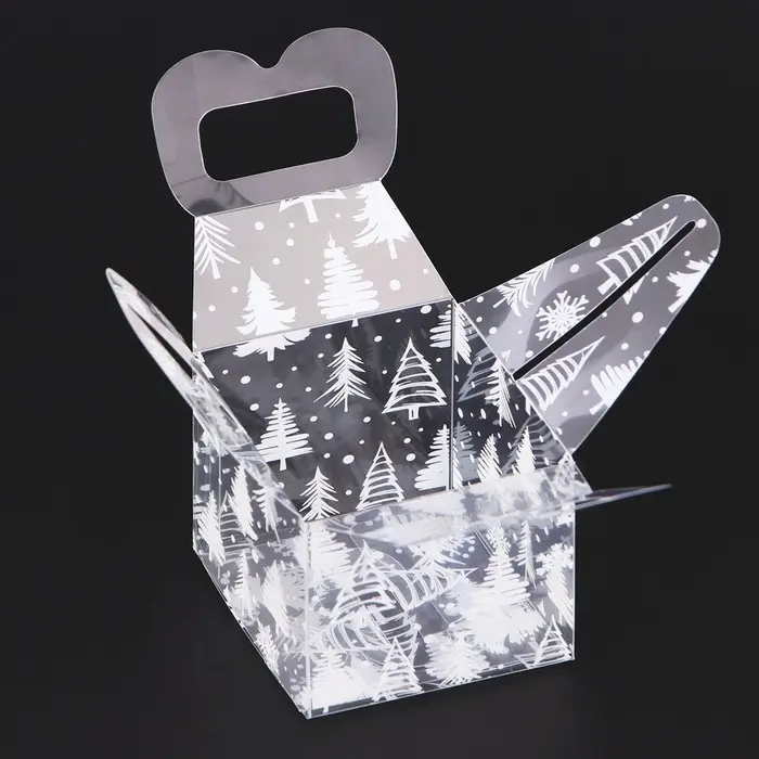 Коробка подарочная новогодняя складная ПВХ «Новый год» 5×5×5 см Коробка подарочная новогодняя складная ПВХ «Новый год» 5×5×5 см