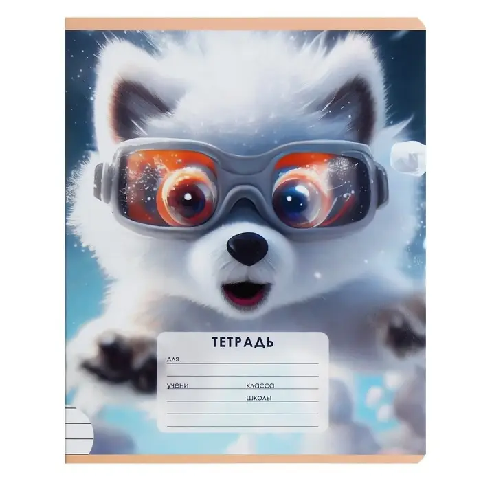 Тетрадь 12 листов в линию Calligrata &laquo;Пушистые друзья&raquo;, обложка мелованный картон, блок офсет, белизна 95%, МИКС