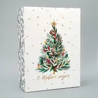 Коробка подарочная новогодняя складная &laquo;С Новым годом&raquo;, 22&times;30&times;10 см