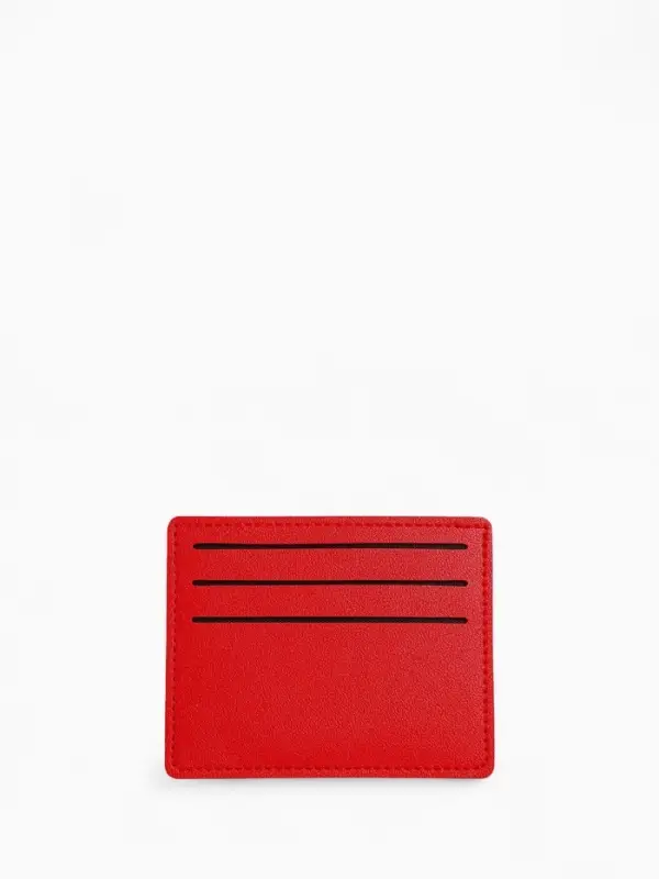 Картхолдер, на 6 карт, отделение для купюр, красный